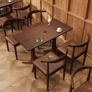 XZY High-end All-Solid Wood Rectangular <strong>Dining</strong> <strong>Table</strong> Chair Set For High-end Restaurant Home Apartment <strong>Dining</strong> Room Furniture - Product Image 1