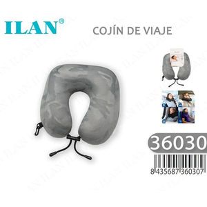Cuscino da viaggio Ilan in memory foam con supporto per il collo per l'aereo e l'auto - Product Image 1