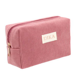 <span class=keywords><strong>Beauty</strong></span> Case da Donna Personalizzato con Logo in Velluto a Coste Corduroy con Cerniera per Cosmetici e Articoli da Toilette - Product Image 1