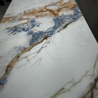 Panneaux muraux PVC effet marbre 1m, 10mm, texture 3D, étanches, modernes, pour cuisine, hôtel, villa - Vente chaude usine