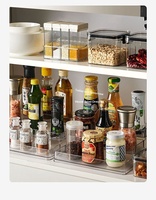 Étagère à épices minimaliste empilable à 3 niveaux en PET, organiseur de comptoir de cuisine, tiroir de rangement pour pots à épices et assaisonnements