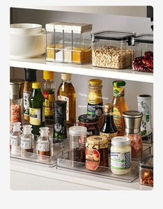 Organisateur d'épices en plastique transparent à 3 niveaux, étagère à épices escalonnée <span class=keywords><strong>pour</strong></span> comptoir de <span class=keywords><strong>cuisine</strong></span>, tiroir de placard, rangement des pots à épices, des <span class=keywords><strong>bouteilles</strong></span> d'assaisonnement - Product Image 3