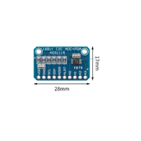 Módulo convertidor de CC/CC de 4 canales, 16 bits, 860SPS, ADS1115, con interfaz I2C