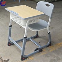 Bureaux et chaises d'école à hauteur réglable au design moderne pour salle de classe, table en métal, chaise d'élève, mobilier scolaire