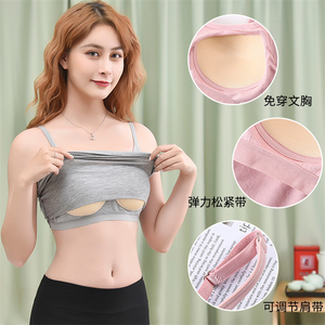 Camisolas ajustables para mujer, camiseta interior básica con tirantes finos, camiseta sin mangas para mujer con <span class=keywords><strong>sujetador</strong></span> - Product Image 5