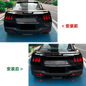 Amp-Z Rear Lip Spoiler Piano Black Carbon Fiber Texture Matte Finish For Ford Mustang Mk7 2024 Tuning Style Exterior - Product Image 4