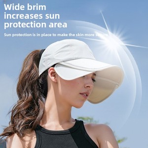 <span class=keywords><strong>Gorra</strong></span> de <span class=keywords><strong>Sol</strong></span> de Nylon con Logotipo Personalizado de Fábrica, Visera Extensible, Protección UV, para Verano, Bajo MOQ para Venta al Por Mayor - Product Image 2