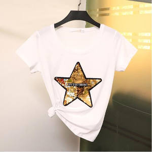 T-Shirt <span class=keywords><strong>con</strong></span> <span class=keywords><strong>paillettes</strong></span> riflettenti alla rinfusa da <span class=keywords><strong>donna</strong></span> <span class=keywords><strong>con</strong></span> <span class=keywords><strong>paillettes</strong></span> reversibili t-Shirt da ricamo personalizzata - Product Image 6