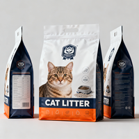 Sacs d'emballage pour litière pour chat, personnalisés, imprimés, refermables, à fond plat, avec trou de suspension, résistants à l'humidité