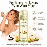 Brume Corporelle Hydratante Parfumée Vanille Pistache Nuage, Marque Blanche, à la Niacinamide et Panthénol, Parfum Gourmand Doux