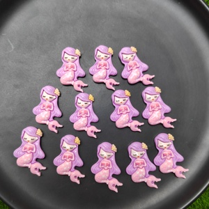 Cabochons en résine à dos plat Princesse Sirène Kawaii, queue de poisson, breloques pour loisirs créatifs, accessoires pour slime, décoration de coques de téléphone, accessoires pour cheveux - Product Image 5