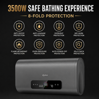 Chauffe-eau électrique OEM personnalisé pour usage domestique, 3500W, 50L-100L, à réservoir plat, avec contrôle WIFI et conversion de fréquence