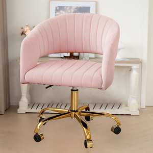 Sillón Ergonómico Giratorio Moderno de Terciopelo para Hogar, Oficina, Dormitorio, Apartamento, Silla de Descanso con Altura Ajustable - Product Image 3