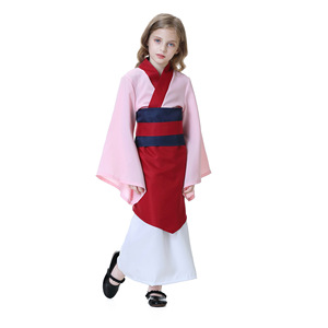 Costume de <span class=keywords><strong>Mulan</strong></span> pour enfants, <span class=keywords><strong>robe</strong></span> traditionnelle chinoise Hanfu pour filles, Halloween, carnaval, cosplay - Product Image 3