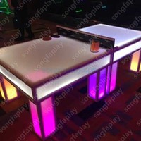 Table de ping-pong LED Songfa durable et écologique, table interactive éclairée à changement de couleur pour les événements et les fêtes