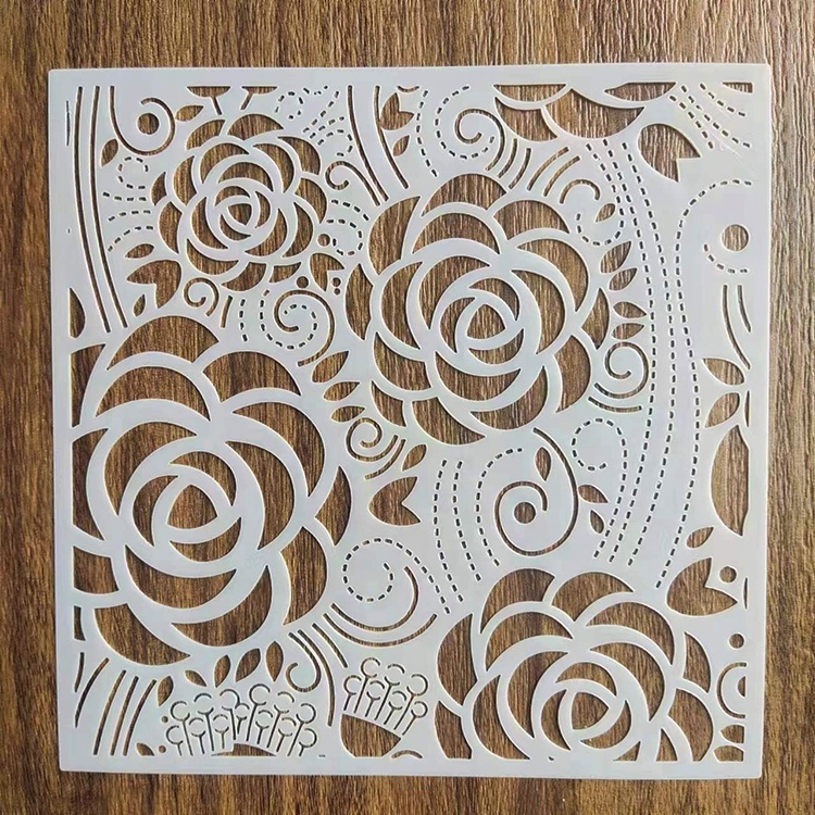 Painting Stencils Reusable Flower Textures Template DIY For Painting On Wood Floor Wall Decoration
