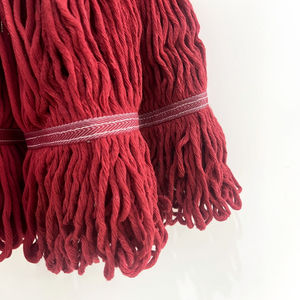 Tête de balai en coton polyester rouge, remplacement pour le <span class=keywords><strong>nettoyage</strong></span> commercial des sols, fil épais pour usage intensif, compatible avec les cadres de balai standard - Product Image 5
