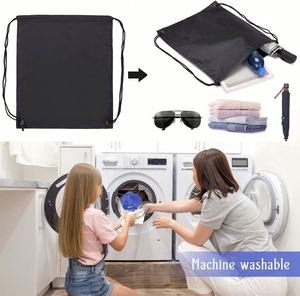 High Quality Swimming Soccer Outdoor Sports Kids Recyclable Nylon Black Frosted Drawstring <b>Backpack</b> - Product Image 4