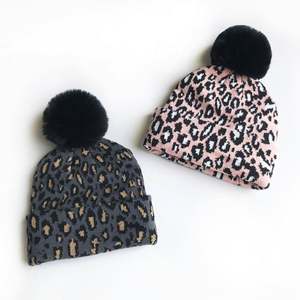 Gorro de Punto Grueso con Diseño de Burbujas y Estampado de Leopardo para Mujer, para Invierno, Cálido, para Viajes, Incluye Talla para Niños - Product Image 5