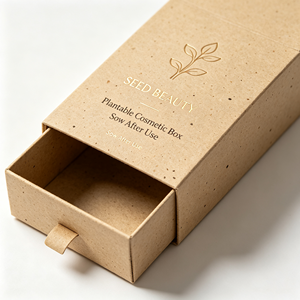OEM Custom Logo Plantable Seed Paper Drawer <b>Box</b> Wholesale - CMYK Offset Printing 100% Biodegradable Packaging for Skincare - Product Image 2