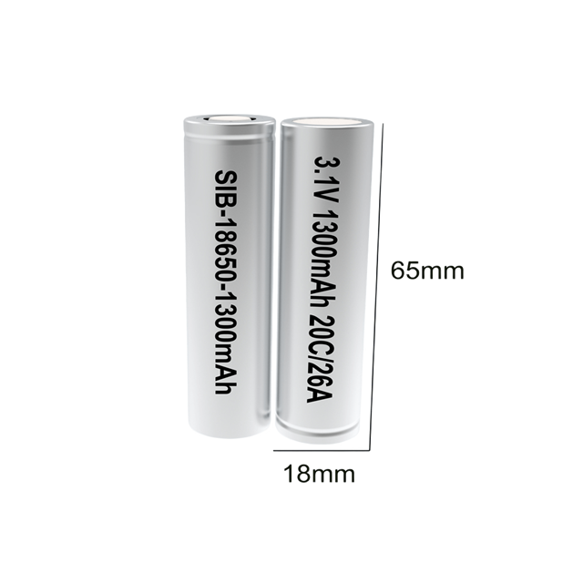 Wholesale 18650 Sodium Ion Battery 20C High Rate 1300mAh 3.1V Rechargeable Cell EV Motorcycle Starting Power Tools 4000 Cycles