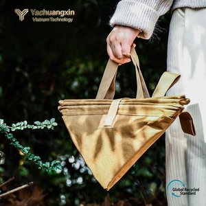 Canvas Foldable <b>Storage</b> Bag For <b>Camping</b> Outdoor Use All Seasons Portable <b>Storage</b> <b>Box</b> With Handles Beige Color - Product Image 3
