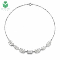 Collier en diamant de laboratoire Better Star pour femme, forme mixte ovale, certifié IGI, cadeau d'anniversaire de luxe, or blanc 14 carats