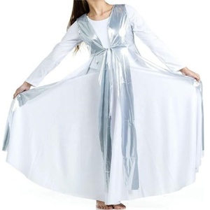 <span class=keywords><strong>Tunique</strong></span> de <span class=keywords><strong>danse</strong></span> de culte métallique pour femme avec fentes latérales (robe blanche non incluse) - Product Image 6