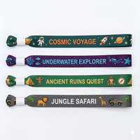 Bracelet en tissu polyester personnalisé avec logo imprimé, écologique, pour événements, avec fermeture unidirectionnelle, vente en gros