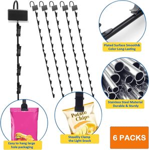 Bottom Price Metal Plastic PP Clips Strips Transparent Plastic Hanging Snack <b>Display</b> Clips Stripss With <b>Hooks</b> - Product Image 5