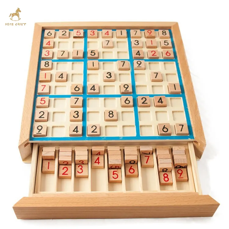 การศึกษาการคิดเชิงตรรกะของเล่นตารางเกมกระดานของเล่นไม้ Jiugongge ซูโดกุหมากรุก