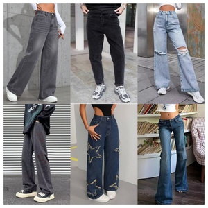 Prezzi Bassi all'Ingrosso da Produttori Cinesi. Nuovo Modello 2025 <span class=keywords><strong>Jeans</strong></span> Boyfriend a <span class=keywords><strong>Vita</strong></span> Alta di Alta Qualità per Donna, Gamba Dritta - Product Image 1