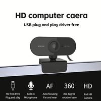 Webcam Mini Full HD 1080P dengan Mikrofon untuk Laptop, Komputer Desktop, Kamera Web USB untuk Siaran Langsung, Konferensi Video, dan Pekerjaan