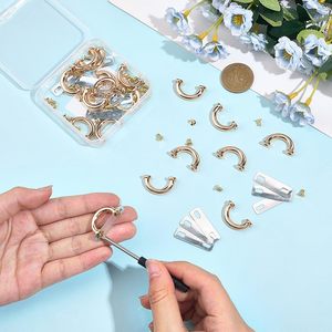 Sets Metal D Ring Connector Buckles for Bag Gunmetal <b>Purse</b> Suspension Clasps Alloy Anchor Bridge - Product Image 3