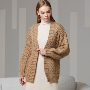 Maglione Cardigan lungo da donna a manica lunga a manica lunga alla moda - Product Image 2