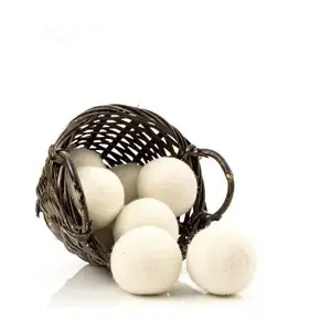 كرة تجفيف من الصوف المغسول لتنعيم النسيج الطبيعي صديقة للبيئة تصلح للمنزل والعمل المنزلي