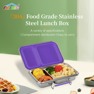 Aohea Boîte à bento en acier inoxydable à 2 compartiments imprimée sur mesure et écologique Boîte à lunch pour enfants pour micro-ondes - Product Image 4