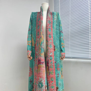Abaya décontractée pour femmes, automne, toutes occasions, plissée, imprimé animal, polyester, coupe ample, style moyen-oriental, vêtements musulmans traditionnels - Product Image 1