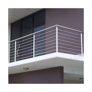 Sistema <span class=keywords><strong>de</strong></span> Barandilla Redonda <span class=keywords><strong>de</strong></span> Acero Inoxidable Moderno Prima con Varillas Verticales y <span class=keywords><strong>Postes</strong></span> Cuadrados <span class=keywords><strong>para</strong></span> Balcón y Escalera - Product Image 1