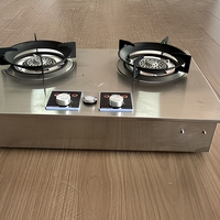 WANHENG New Energy Brennstoff-Tischkocher aus Edelstahl und Gusseisen mit 2 Brennern, multifunktional mit zwei Temperaturzonen