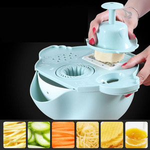 Trancheuse à légumes multifonctionnelle avec panier d'égouttage-<span class=keywords><strong>Mandoline</strong></span> de cuisine pour râper les pommes de terre et les carottes - Product Image 3