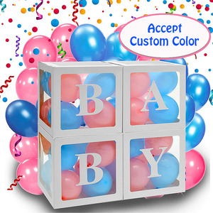 Caja de Globos Transparente de Cartón con Letras para Decoración de Fondo de Fiesta de Revelación de Género y Baby Shower de 30 cm - Product Image 1