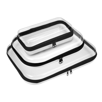 Pochette rigide transparente à fermeture éclair Double sac cosmétique étanche Portable avec fermeture éclair organisateur de stockage de jouets pour enfants bacs boîtier en plastique dur