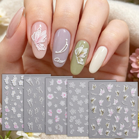 Autocollants pour ongles en forme de nœud papillon en gelée 5D embossée sur mesure, translucides, pour les distributeurs