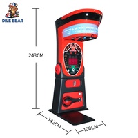 Machine de jeu de boxe commerciale à monnayeur avec mesure de force, tableau de scores numérique LED et console de test de force