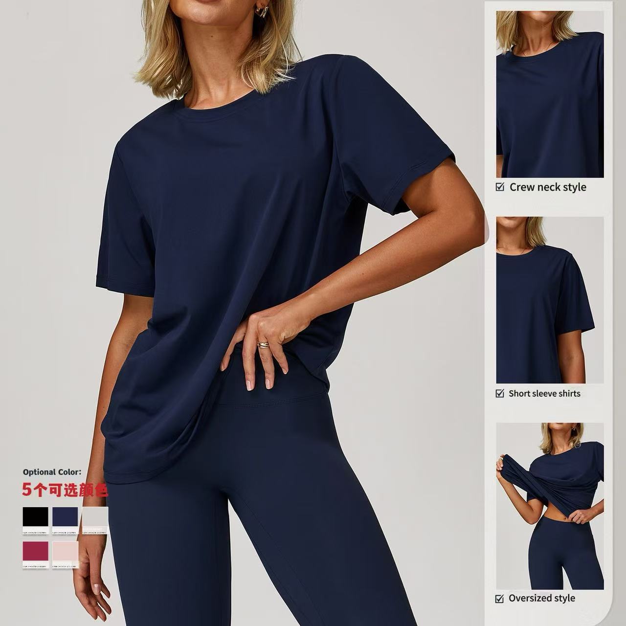 New Arrival Workout Women Loose Style Short Sleeve T Shirts Crew Neck Casual Sportswear Gym Fitness Women t Shirt