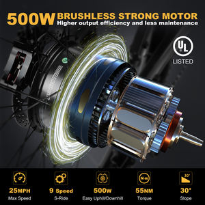 Bicicleta Eléctrica de Montaña GOSEN de 500 W y 48 V, 27.5 Pulgadas, Aleación, Frenos de Disco Hidráulicos, 9 Velocidades, Bicicleta <span class=keywords><strong>MTB</strong></span> Eléctrica para Adultos - Product Image 4