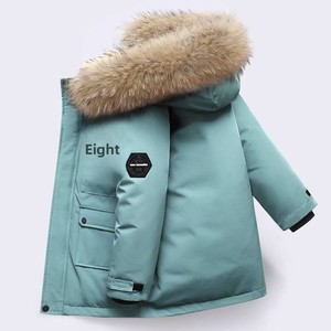 <span class=keywords><strong>Veste</strong></span> coupe-vent pour adolescent avec capuche amovible, fermeture éclair, rembourrage en coton épais, écologique, respirante, longue - Product Image 4