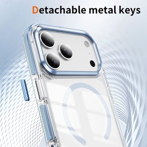 Coque de téléphone magnétique hybride en PC transparent et TPU souple, personnalisable, avec aimants puissants, pour iPhone 17 Pro Max – Vente en gros - Product Image 4
