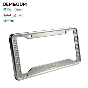 Cadre de plaque d'immatriculation personnalisé - Cadre en aluminium brossé avec rainures latérales pour la personnalisation automobile - Product Image 1
